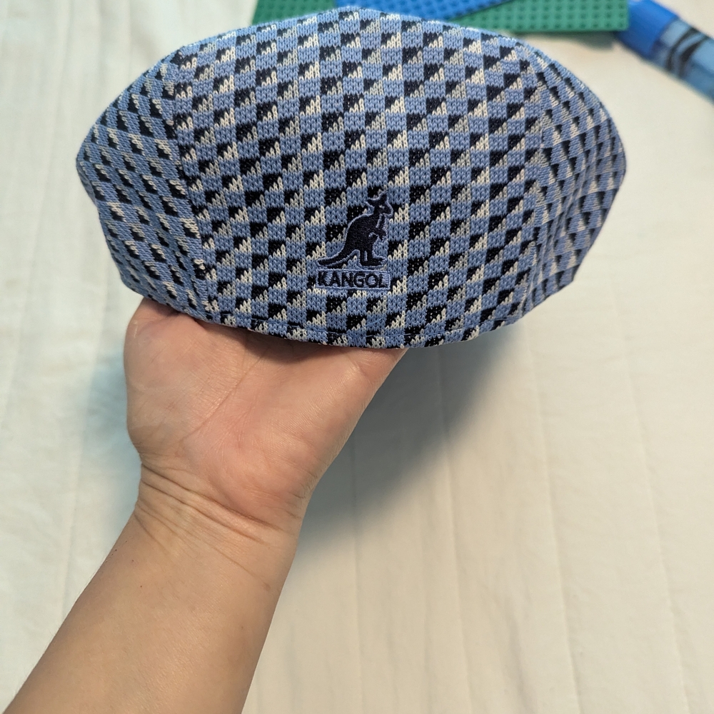 Kangol Blue and Black Checkered Beret
